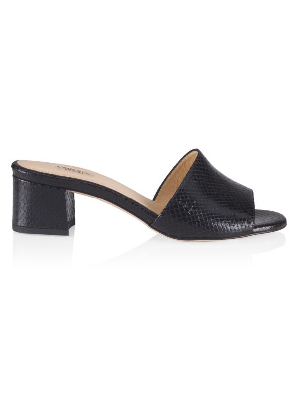 L'AGENCE Emiliana IV Snake-Embossed Leather Sandals